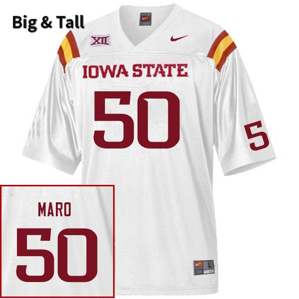 Iowa State Cyclones Men's #50 Tyler Maro Nike NCAA Authentic White Big & Tall College Stitched Football Jersey LN42O14TH